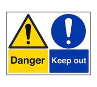 VSafety Danger. Keep Out Sign - orizzontale - 400 mm x 300 mm - vinile autoadesivo