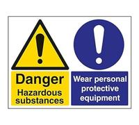 VSafety Danger - Segnale di avvertimento per sostanze pericolose da indossare, per dispositivi di protezione individuale, 400 mm x 300 mm, vinile autoadesivo