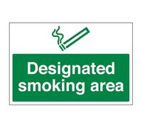 VSafety Designated Smoking Area - 800 x 600 mm 3 mm composito in alluminio con rivestimento anti-graffiti e segnale di sicurezza canale di fissaggio
