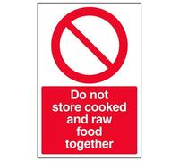 VSafety Do Not Store Cooked And Raw Food Together - Cartello verticale, 200 mm x 300 mm, in plastica rigida da 1 mm