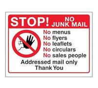 VSafety DP046AR-W - Segnale "Stop: No Junk, Addressed Mail Only", DP046AR-S