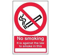 Vsafety "e 'contro la legge di fumare in questo" Sign, (confezione da 3), 200 mm x 300 mm, 3