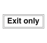 VSafety Exit Only - Targa in plastica rigida, 300 mm x 100 mm, 1 mm