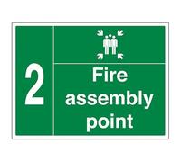 Vsafety Fire Assembly Point w/Family No. 2-800x600mm 3mm composito in alluminio con rivestimento anti-graffiti cartello di sicurezza