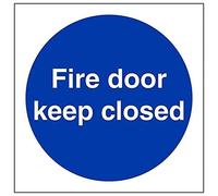 VSafety Fire Door Keep Closed Cartello quadrato 100 mm x 100 mm, autoadesivo in vinile