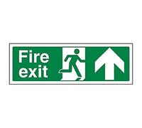 VSafety Fire Exit Arrow Up - Cartello in vinile autoadesivo, 300 mm x 100 mm