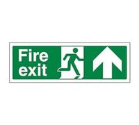 VSafety Fire Exit freccia verso l'alto cartello - orizzontale - 300 mm x 100 mm - 2 mm in policarbonato