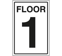 VSafety Floor 1 cartello - 150 x 200 mm - autoadesivo effetto alluminio