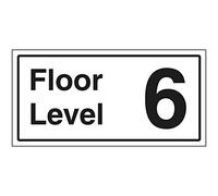 VSafety Floor Level 6 Sign - 300 x 150 mm - autoadesivo effetto alluminio