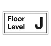 VSafety Floor Level J Cartello - 600 x 300 mm - Effetto alluminio autoadesivo