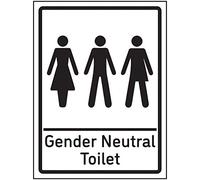 VSafety Gender Neutral - Targa per WC in alluminio spazzolato, 150 x 200 mm, 3 mm