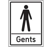 VSafety Gents Toilets Sign - 150 x 200 mm - Autoadesivo effetto alluminio