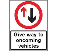 VSafety Give Way To Oncoming Traffic - 600 x 800 mm 3 mm alluminio composito con rivestimento anti-graffiti cartello di sicurezza