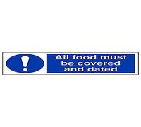Vsafety "gli alimenti devono essere coperto e del" Sign, (confezione da 3), 300 mm x 100 mm, 3