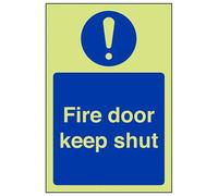 VSafety Glow In The Dark Fire Door Keep Shut Sign - Cartello verticale - 100 mm x 150 mm - vinile autoadesivo