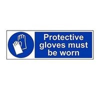Vsafety "guanti protettivi deve essere indossato" Sign, (confezione da 3), 600 mm x 200 mm, 3