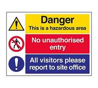 Vsafety "Hazardous area/n. ingresso/relazione a", 2 mm, in plastica, 400 mm x 300 mm