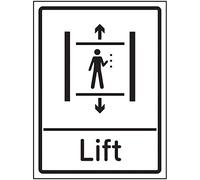VSafety Lift Sign - 150x200mm - Autoadesivo effetto alluminio