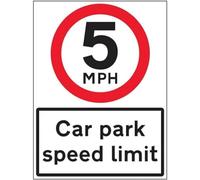 VSafety - Limite di velocità per parcheggio auto 5 MPH - 600 x 800 mm, classe RA1 riflettente, 3 mm, composito in alluminio con rivestimento anti-graffiti cartello di sicurezza