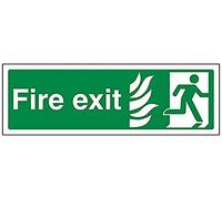 Vsafety NHS Final Fire Exit Man Right Sign - Paesaggio - 300 mm x 100 mm - 1 mm in plastica rigida