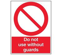 Vsafety "non usare senza guardia" Sign, ritratto, (confezione da 3), 450 mm x 600 mm, 3