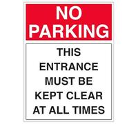 Vsafety NP This Entrance Must...At All Times, 600 x 800 mm, classe RA1, riflettente, in alluminio composito da 3 mm, con segnale di sicurezza per canale di fissaggio