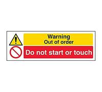 Vsafety "out of Order do not Start/Touch di avvertimento segno, (confezione da 3), 300 mm x 100 mm, 3