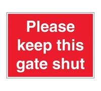 VSafety Please keep this gate shut - 800 x 600 mm classe RA1 riflettente 3 mm composito di alluminio con rivestimento anti-graffiti cartello di sicurezza