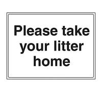 Vsafety "Please Take your lettiera Home" Sign, paesaggio, (confezione da 3), 600 mm x 450 mm, 3