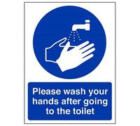 VSafety Please Wash Your Hands After Going To The Toilet Sign - verticale - 150 mm x 200 mm - vinile autoadesivo