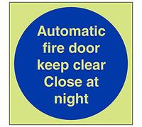 VSafety, porta antincendio automatica. Cartello "Close...", confezione da 3, 200mm x 200mm, 3