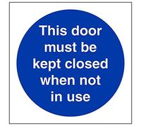 Vsafety "porta deve essere conservato chiuso quando non in uso" Sign, (confezione da 3), 100 mm x 100 mm, 3