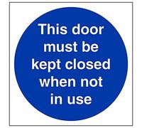 Vsafety "porta deve essere conservato chiuso quando non in uso" Sign, (confezione da 3), 150 mm x 150 mm, 3