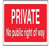VSafety Private, No Public Right of Way Sign - Paesaggio - 300 mm x 100 mm - vinile autoadesivo