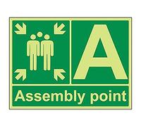 Vsafety "punto di raccolta con lettera" Sign, paesaggio, (confezione da 3), 400 mm x 300 mm, 3