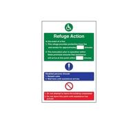 VSafety Refuge Action Sign - Ritratto - 200 mm x 300 mm - 1 mm in plastica rigida