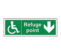 VSafety Refuge Point Freccia verso il basso, 300 x 100 mm, vinile autoadesivo