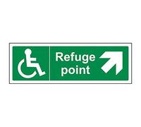 Vsafety "rifugio punto Arrow Up Right" Sign, paesaggio, (confezione da 3), 300 mm x 100 mm, 3