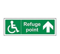 Vsafety "rifugio punto Arrow Up Sign, paesaggio, (confezione da 3), 300 mm x 100 mm, 3
