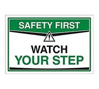 VSafety Safety First Sign - Watch Your Step - 300 x 200 mm, vinile autoadesivo