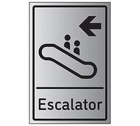 VSafety Scala mobile freccia sinistra - 200 mm x 300 mm - effetto alluminio autoadesivo