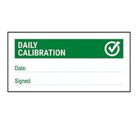 VSafety Scrivere - On - Adesivo verde calibrazione giornaliera - 51 x 25 mm (confezione da 250)