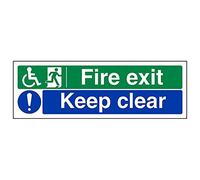Vsafety "Sedia a rotelle per uscita/" Sign, Keep trasparente (confezione da 3), 300 mm x 100 mm, 3