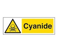 VSafety - Segnale di avvertimento in cianuro, 300 mm x 100 mm, 1 mm, in plastica rigida