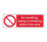 VSafety - Segnale di divieto per zona bevente, 450 mm x 150 mm, in plastica rigida da 1 mm