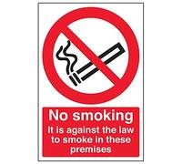 VSafety, segnale "No Smoking/Against The Law", verticale, confezione da 3, 200mm x 300mm, 3