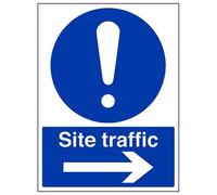 Vsafety - Segnale stradale a destra, con freccia, 300 mm x 400 mm, in plastica rigida da 1 mm
