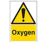 vsafety segni 6 a005au-s "Oxygen Warning Sign sostanza e chimiche, autoadesiva, verticale, 200 mm x 300 mm, colore: nero/giallo