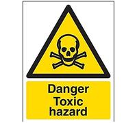 vsafety segni 6 segnale di pericolo tossico "Hazard Warning sostanza e chimiche a013an-s", Autoadesivo, verticale, 150 mm x 200 mm, colore: nero/giallo