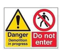 vsafety segni 67058bf-r pericolo "Demolition in Progress/Do not Enter" segnale di plastica rigida, 1 mm, costruzione, paesaggio, 400 mm x 300 mm, colore: nero/rosso/giallo
